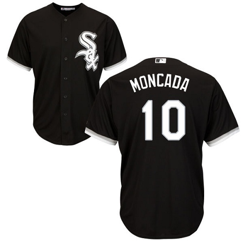 White Sox #10 Yoan Moncada Black New Cool Base Stitched MLB Jersey